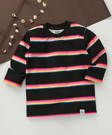 ROYAL BRATS Full Sleeves Striped T-Shirt - Black