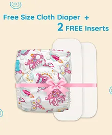 Charlie Banana All Night Free Size Cloth Diaper with 2 Inserts 360 Softness - Cotton Bliss