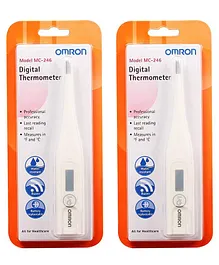 Omron MC 246 Digital Thermometer Temperature in Celsius & Fahrenheit - Pack of 2