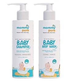 MommyPure Combo of Natural, Tear-Free Baby Body Wash & Shampoo - 250 ml each