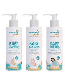 MommyPure Combo of Natural Baby Wash, Shampoo & Baby Lotion - 250 ml each