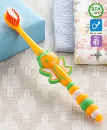 Babyhug Ultra Soft Bristles Bee Design Toothbrush - Green Yellow