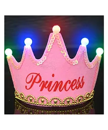 Syga LED Flashing Princess Light Up Crown - Pink