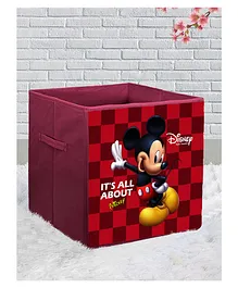 Fun Homes Disney Mickey Mouse Non Woven Fabric Foldable Large Storage Cube - Maroon