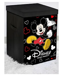 Fun Homes Disney Mickey Non Woven Fabric Foldable Storage Box with Lid -Black