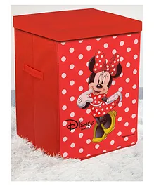 Disney By Kuber Mart Industries Minnie Non Woven Fabric Foldable Storage Box with Lid -Red