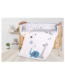 The Mom Store Crib Bedding Set Star Embroidery - Blue