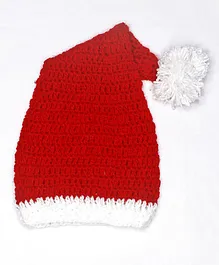 Knits & Knots Solid Color Santa Cap - Circumference 34cm - Red & White