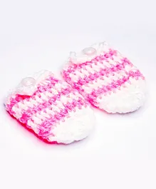 Knits & Knots Stripes Mittens - Pink
