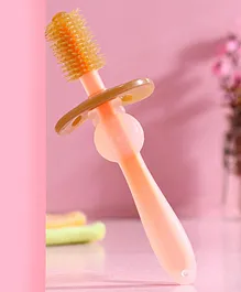 360 Degree Soft Silicone Baby Toothbrush with Anti Choking Handle - Orange