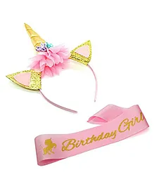 Party Propz Unicorn Themed Head Band With Sash - Multicolor
