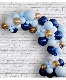 Party Propz Balloon with Arch & Glue Blue Gold - Pack of 82