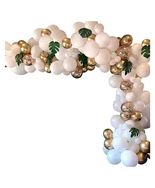 Party Propz Balloon with Arch & Glue White Pink Gold - Pack of 98
