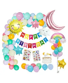 Party Propz Happy Birthday Decoration Combo Multicolor - Pack Of 57
