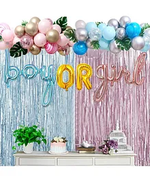 Party Propz Gender Reveal Party Decoration Blue Silver Pink - Pack of 99