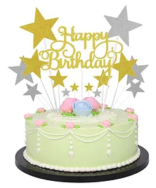 Party Propz Happy Birthday Cake Topper Muticolor - 15 Pieces