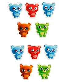 Passion Petals Teddy Shaped Erasers Pack of 12 - Multicolor