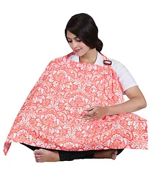 Lulamom Nursing Cover with Adjustable Strap Rose Print - Pink