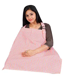 Lulamom Striped Nursing Cover with Adjustable Strap - Pink