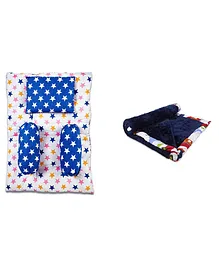 Soul Fiber 100% Cotton Baby Bedding Set with Blanket Star Print - Blue