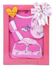 1st Step 100% Cotton Baby Gift Set Pack of 6 - Pink