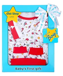 1st Step Cotton Baby Gift Set Pack of 6 -  Red