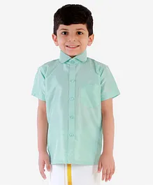 JBN Creation Half Sleeves Solid Colour Shirt - Light Green