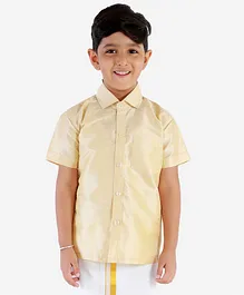JBN Creation Half Sleeves Solid Colour Shirt - Cream