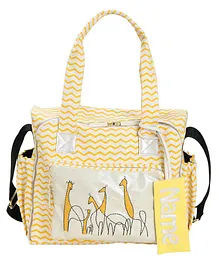 Mi Dulce An'ya Organic Diaper Bag Giraffe Print - Yellow