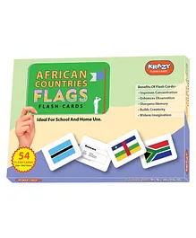  Krazy African Countries Flags Flash Card Pack of 54 - Multicolor