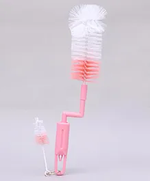 Rotating Bottle & Nipple Cleaning Brush with Dual Action - Pink