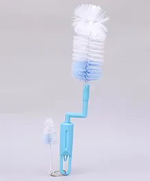Rotating Bottle & Nipple Cleaning Brush with Dual Action - Blue
