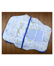 Mums Wean Baby Mattress Set With Mosquito Net Pillow And Blanket - Blue
