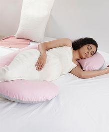 Mi Arcus 100% Organic Cotton C Shape Pregnancy Body Pillow - Pink 