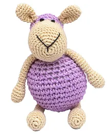 Happy Threads Crochet Sheep Soft Toy Purple - Height 19.5 cm