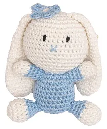 Happy Threads Amigurumi Crochet  Soft Toy Furry Bunny Blue - Height 7.62 cm