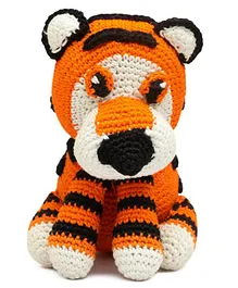 Happy Threads Crochet Tiger Soft Toy Orange - Height 20 cm