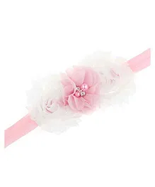 Bellazaara Trendy Headband For Little Girls - White & Pink