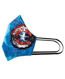 Airific Face Mask Marvel Captain America Hex Shield Print Medium  - Blue