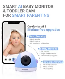 SimCam Smart AI Baby Monitor & Toddler Cam (Dual Purpose) for Smart Parenting - Blue