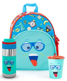 Rabitat School Bag Kit with Water Bottle and Cup Green - 12.99 Inches