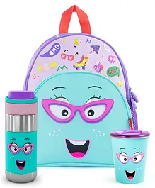 Rabitat School Bag Kit with Water Bottle and Cup Green - 12.99 Inches