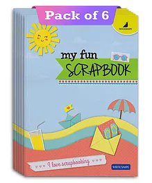 Woodsnipe A4 Size Scrap Books for Kids Pack of 6 - 192 Pages