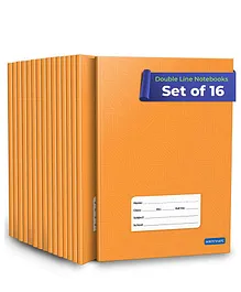Woodsnipe Double Line Ruled Notebooks Pack of 16 - 176 Pages Each