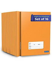 Woodsnipe Brand Single Long Line Ruled Notebook Pack of 16 - 176 Pages