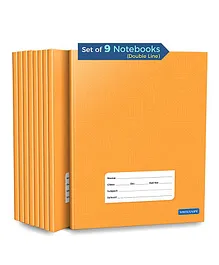Woodsnipe Brand Double Line Ruled Notebook Pack of 9 - 72 Pages Each