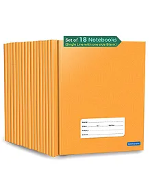 Woodsnipe Brand Single Line Interleaf Notebooks Pack of 18 - 72 Pages Each