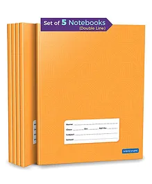 Woodsnipe Brand Double Line Ruled Notebooks Pack of 5 - 176 Pages Each