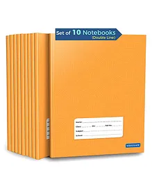 Woodsnipe Brand Double Line Ruled Notebooks Pack of 10 - 176 Pages Each