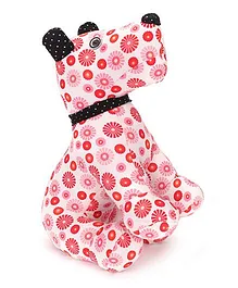 Abracadabra Fabric Puppy Stuffed Toy Red And White - 37 cm